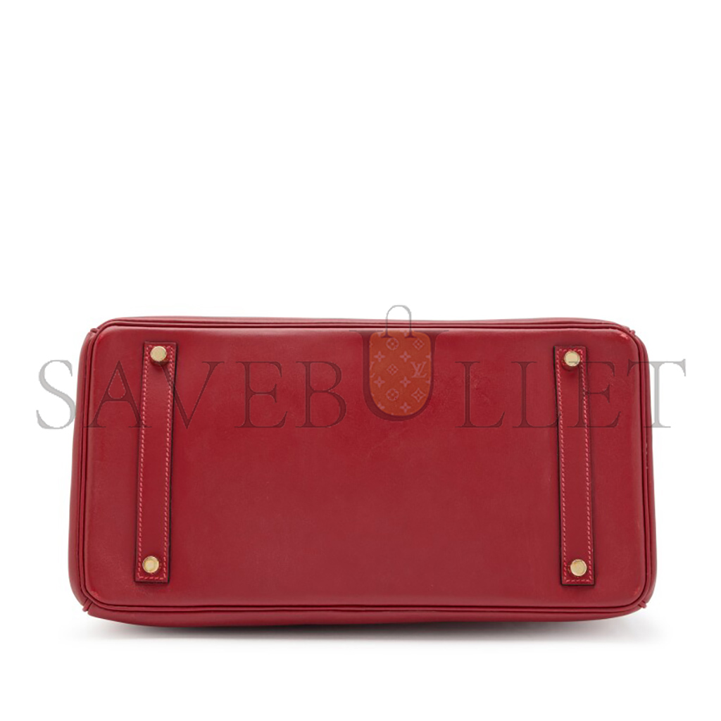 HERMES BIRKIN 30 BOX LEATHER RED GOLD BUCKLE H029281CK69 (30*23*15cm)